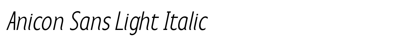 Anicon Sans Light Italic